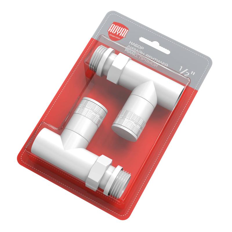 набор дизайн-вентилей piano прямой 1/2дюйм бел. royal thermo нс-1422579 от BTSprom.by