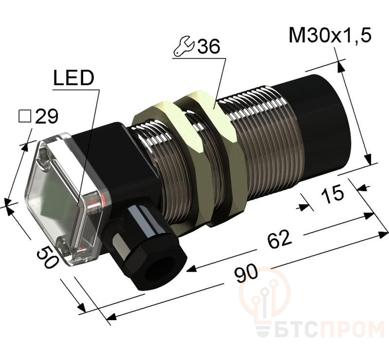 Выключатель бесконтактный PS2-30M90-15N74-B (ВБ2.30М.90.15.7.4.В) МЕГА-К A8010-T200057401 фото в каталоге от BTSprom.by  Выключатель бесконтактный PS2-30M90-15N74-B (ВБ2.30М.90.15.7.4.В) МЕГА-К A8010-T200057401 фото в каталоге от BTSprom.by