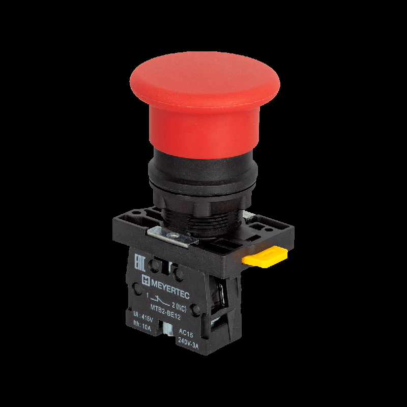 кнопка грибовидная 40мм пружиный возврат 1nс ip54 пластик mtb2-ec42 красн. овен 139421 от BTSprom.by