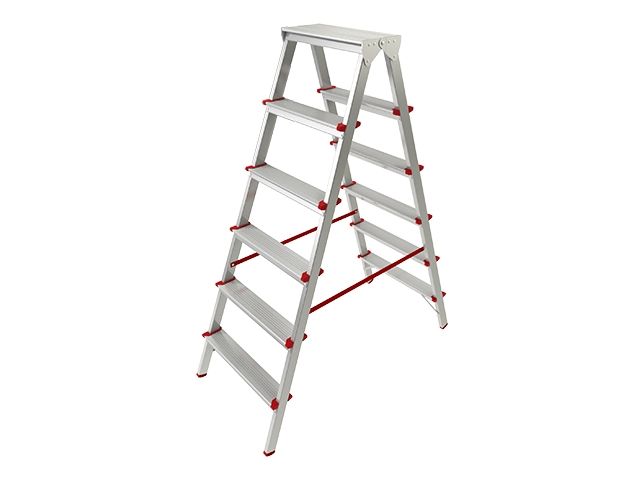 лестница-стремянка алюм. двухсторонняя 132 см 6 ступ. 5,0кг pro startul (st9941-06) st9941-06 от BTSprom.by