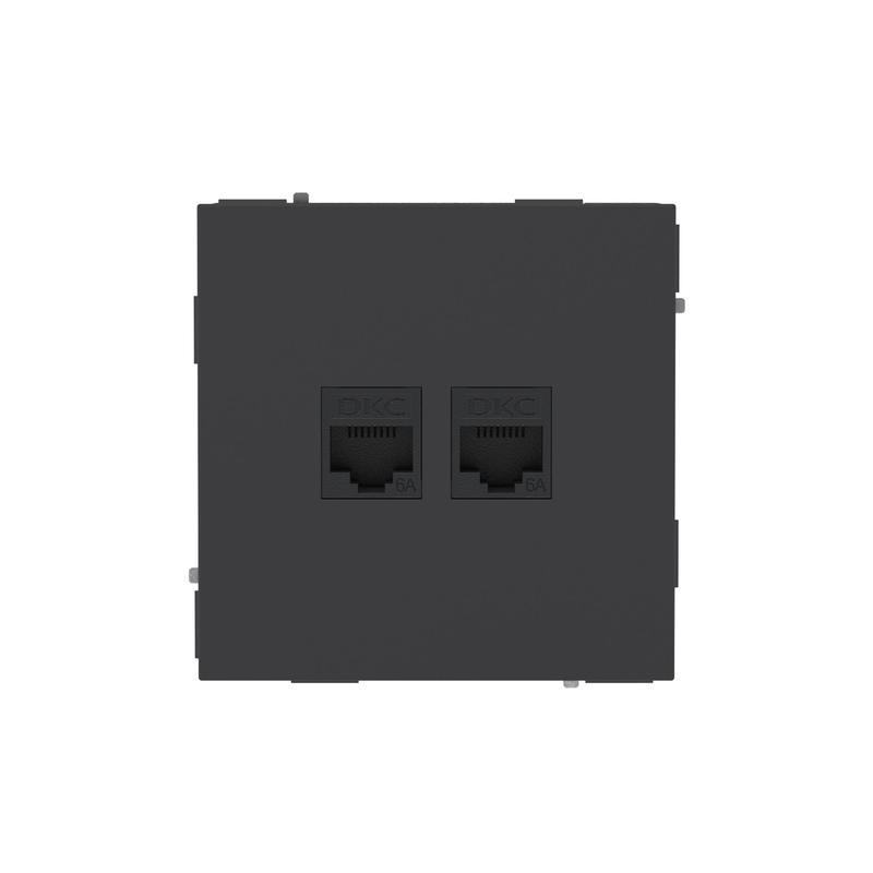 розетка компьютерная 2-м kant rj45 кат.6a без шторки черн. уголь dkc 7012674 от BTSprom.by