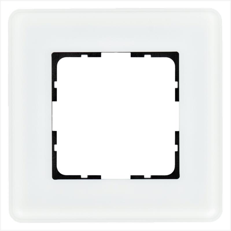 рамка 1-м g-glass закругленная стекло матов. бел. jasmart g1001gw-rm от BTSprom.by