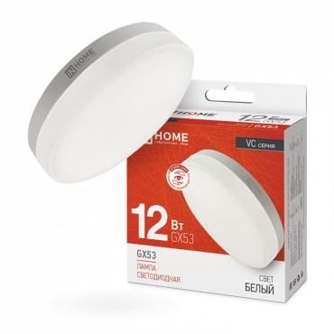 лампа светодиодная led-gx53-vc 12вт рефлектор 4000к нейтр. бел. gx53 1140лм 230в in home 4690612020792 от BTSprom.by