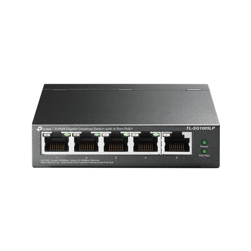 коммутатор tl-sg1005lp 5-портовый гигабитный неуправляемый с 4 портами poe+ 40вт метал. корпус настол. tp-link 1793907 от BTSprom.by