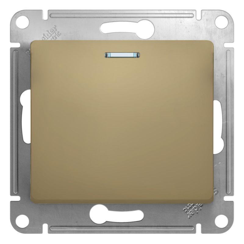 выключатель 1-кл. сп glossa 10а ip20 (сх. 1а) 10ax с подсветкой механизм титан se gsl000413 от BTSprom.by