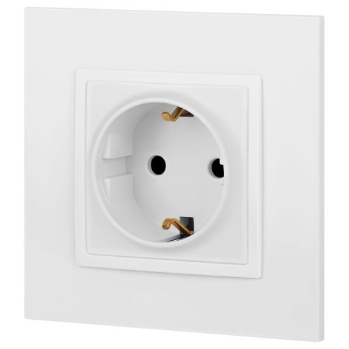  Розетка Elegance 14-2102-01М 16А 250В 2P+E Schuko защ. шторки матов. бел. Эра Б0065804 фото в каталоге от BTSprom.by