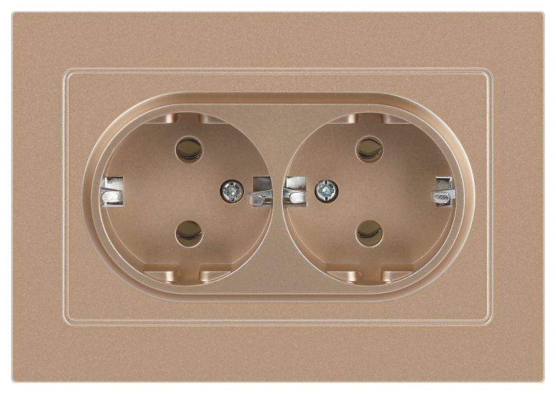 розетка 2-м сп accent 6-205-04 16а ip20 250в 2p+e schuko al/cu шампань intro б0063492 от BTSprom.by