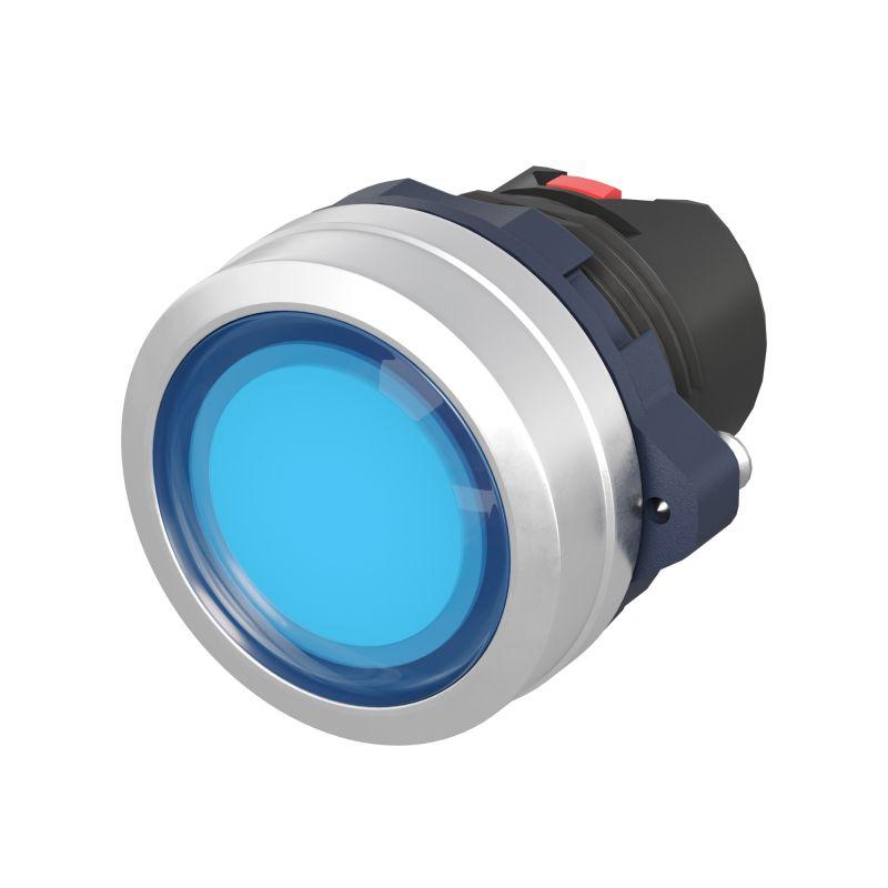 головка кнопки плоская без фиксации алюм. кольцо прозр. син. dkc m22p-fmlba от BTSprom.by