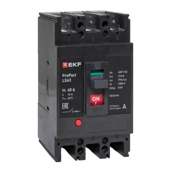выключатель автоматический 3п 40а 15ка ls63 propact ekf mccb-63-15-3-40-ls от BTSprom.by