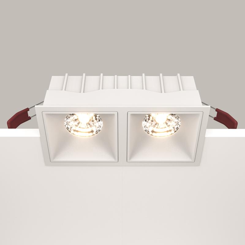  Светильник Alfa LED 2х15Вт 3000К 36град. Dim Triac встраив. Maytoni DL043-02-15W3K-D-SQ-W фото в каталоге от BTSprom.by