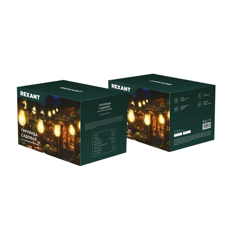  Гирлянда садовая Канэри 10м 3000К встроен. аккумулятор солнечная панель коллекция Лондон Rexant 602-2421 фото в каталоге от BTSprom.by