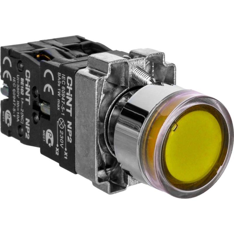 кнопка управления np2-bw1561 выступающая 1но ac/dc230в (led) ip40 (r) желт. chint 575779 от BTSprom.by