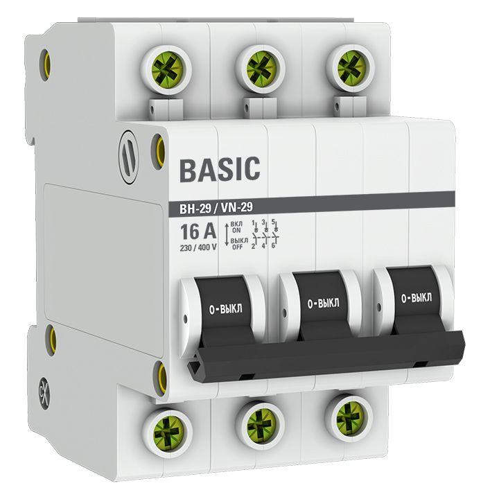выключатель нагрузки 3п 16а вн-29 basic ekf sl29-3-16-bas от BTSprom.by