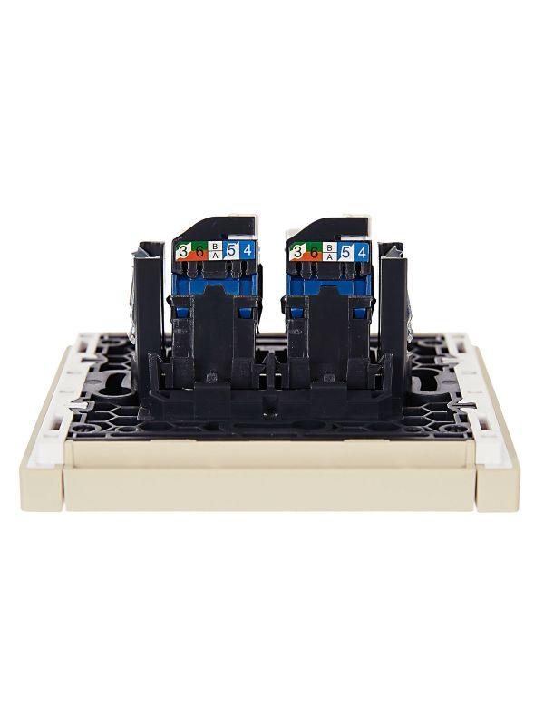  Розетка компьютерная 2-м RJ45 кат.6 FORTE&PIANO FP434 ваниль IEK FP-K20-2-K10 фото в каталоге от BTSprom.by