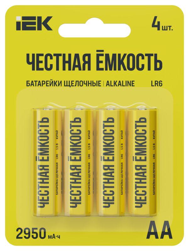 элемент питания алкалиновый aa/lr6 alkaline (блист.4шт) iek abt-lr06-op-l04 от BTSprom.by