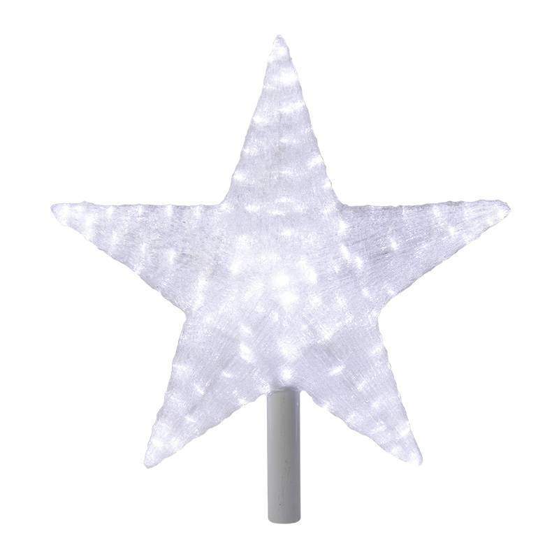 акриловая светодиодная фигура звезда 54 см (c трубой 80 см), 240 светодиодов, белая от BTSprom.by