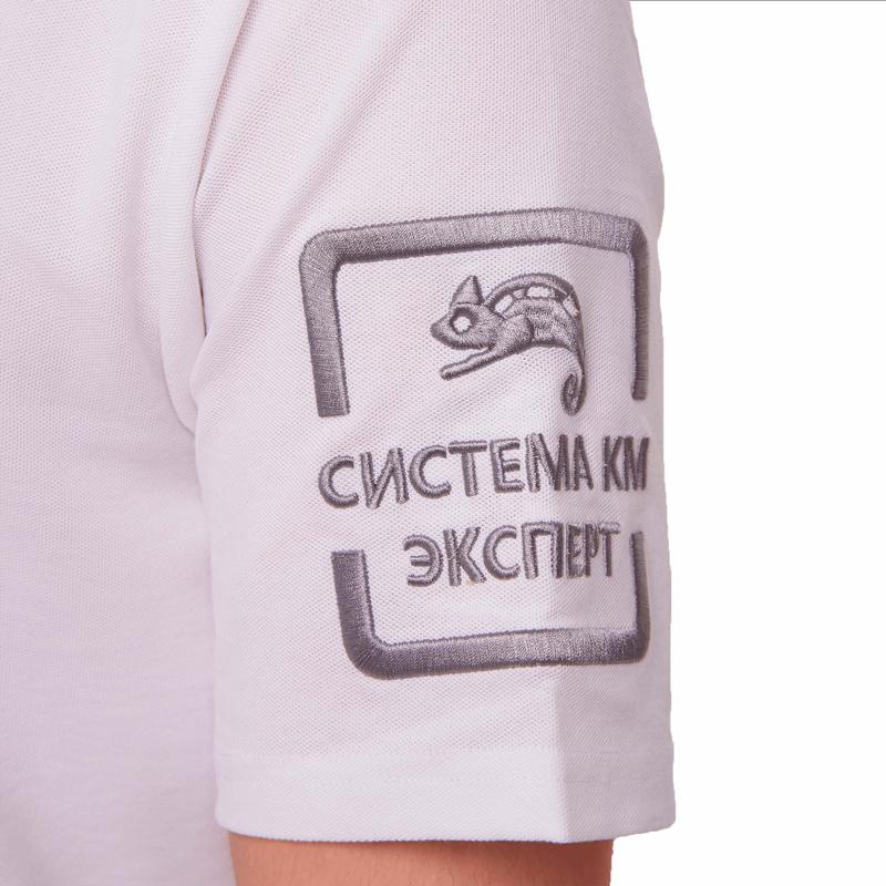  Рубашка поло с логотипом СИСТЕМА КМ Polo-KM-XS-white размер XS бел. КМ LO50102 фото в каталоге от BTSprom.by