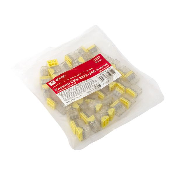  Клемма строительно-монтажная СМК 2273-246 6-проводная 0.5-2.5кв.мм с пастой (уп.50шт) PROxima EKF plc-smk-2273-246 фото в каталоге от BTSprom.by