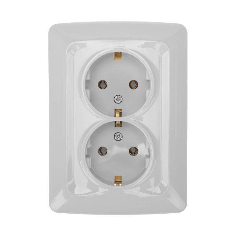 розетка 2-м сп 16а dea с заземл. бел. kranz kr-78-0218 от BTSprom.by