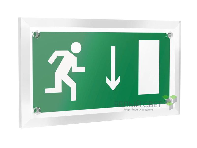 знак безопасности pt-12228.e09"указ. двери эвакуац. выхода (прав.)" белый свет a20892 от BTSprom.by