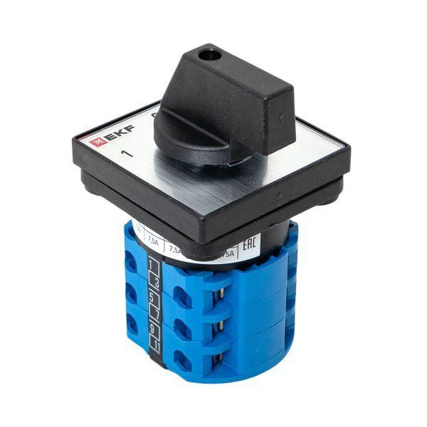  Переключатель кулачковый ПК-1-43 3П 10А "1-0-2" EKF pk-1-43-10 фото в каталоге от BTSprom.by