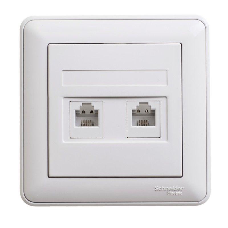  Розетка телефонная 2-м СП W59 RJ11 1А бел. SchE RSI-251TT-18(РСИ-251TT-18) фото в каталоге от BTSprom.by