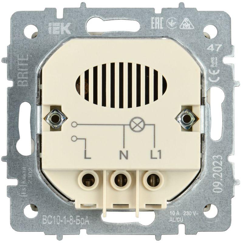  Выключатель карточный BRITE 30А ВС10-1-8-БрА механизм алюм. IEK BR-V11-0-10-K47 фото в каталоге от BTSprom.by