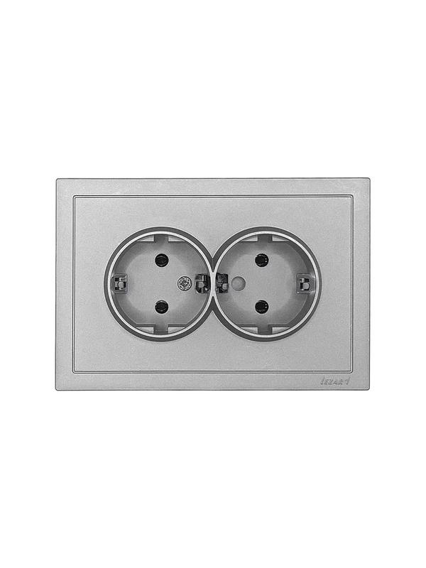 розетка 2-мест. б/з сп zima ip20 16а пбт безвинт. зажим сер. матов. lezard 704-7400-128bqc от BTSprom.by