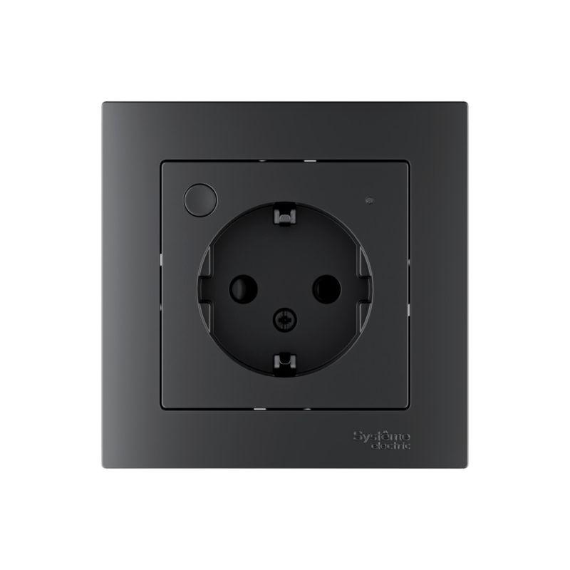  Розетка AtlasDesign Smart 16А L+N с заземл. защ. шторки Zigbee механизм карбон SE ATN001045Z фото в каталоге от BTSprom.by