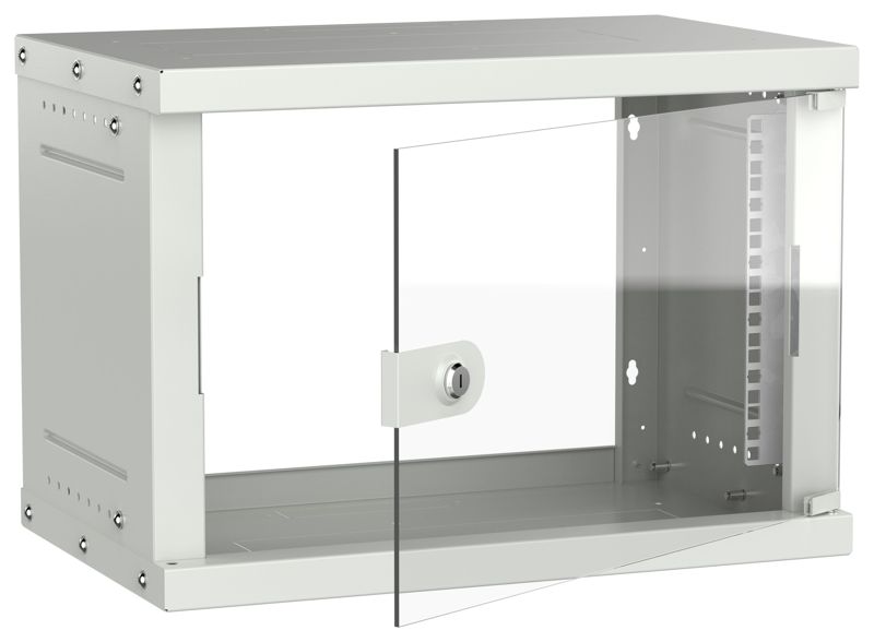 шкаф настенный 6u 550х350мм дверь стеклян. сер. generica lwe3-06u53-gf-g от BTSprom.by