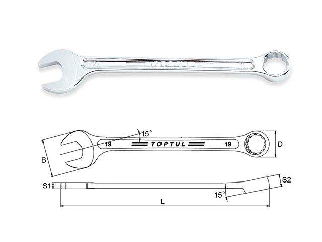 ключ комбинированный 26мм 15° toptul от BTSprom.by
