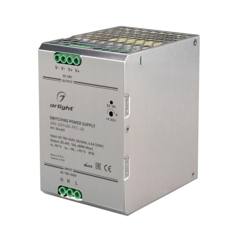 блок питания arv-drp480-pfc-48 (48в 10а 480вт) ip20 металл arlight 044601 от BTSprom.by