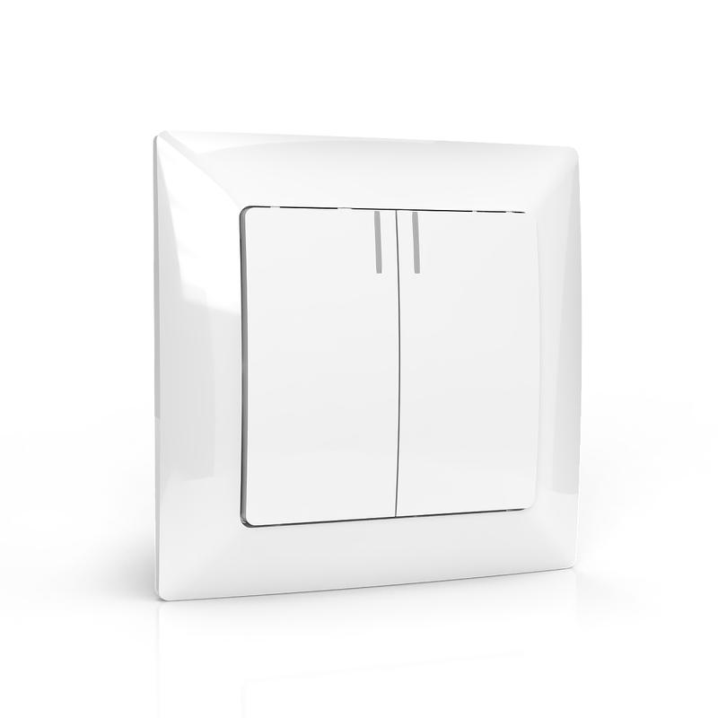  Выключатель 2-кл. СП AVA 10А IP20 с индикатором в сборе бел. TOKOV LIGHT TKL-AV-V2IF-C01 фото в каталоге от BTSprom.by