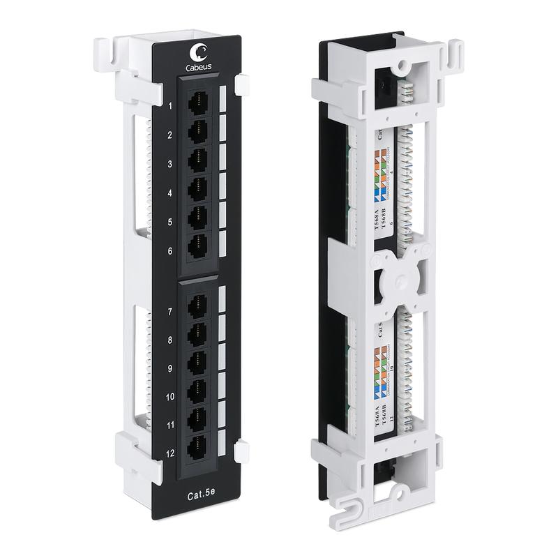 патч-панель настенная кат.5e 12 портов rj45 pl-12-cat.5e-wl-dual idc с подставкой cabeus 7004c от BTSprom.by