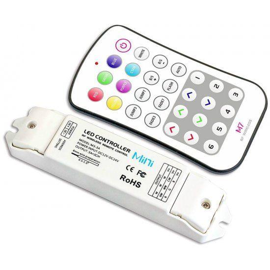 контроллер rgb для светодиодной ленты 12-24в ip20 135х30х20мм с пультом радиус 45м (ltech) varton m7+m3-3a от BTSprom.by