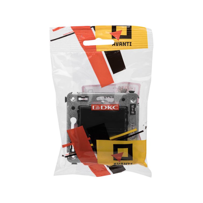  Розетка телефонная 1-м СП Avanti "Черный квадрат" RJ12 DKC 4402313 фото в каталоге от BTSprom.by