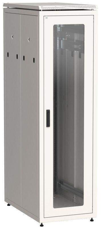 шкаф сетевой 19дюйм linea n 42u 600х1000мм стеклянная передняя дверь задняя перфорированная сер. itk ln35-42u61-gp от BTSprom.by