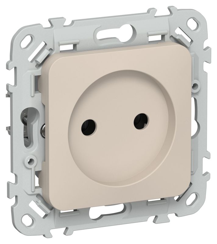 розетка сп flite рс01-1-флл 10а без заземл. без защ. шторок безвинтовое крепление механизм льняной iek fi-r10-10-1-k88 от BTSprom.by