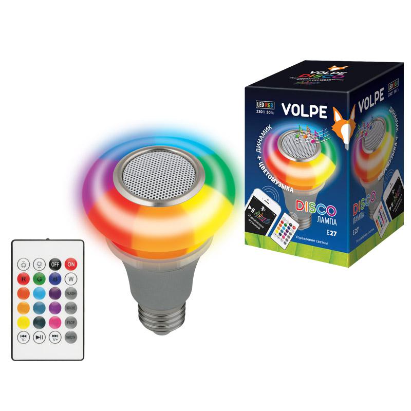 светильник светодиодный uli-q340 5w/rgb/e27 silver диско с динамиком и bluetooth 220в серебр. volpe ul-00003997 от BTSprom.by