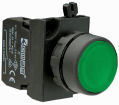 кнопка нажимная круглая cp101dy (2но) зел. emas cp101dy от BTSprom.by