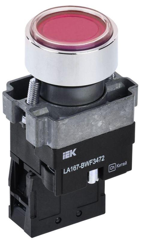 кнопка la167-bwf3472 d22мм rc 1нз с подсветкой красн. karat iek bbt20-bwf3472-2-12-67-k04 от BTSprom.by