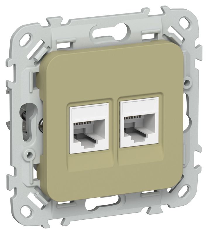 розетка компьютерная 2-м сп flite рк5е-2-0-фло rj45 кат.5e utp механизм олив. iek fi-k22-1-k26 от BTSprom.by