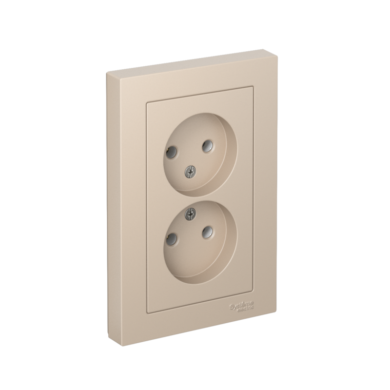 розетка 2-м. atlasdesign 16а без заземл. в сборе песочн. se atn001220 от BTSprom.by