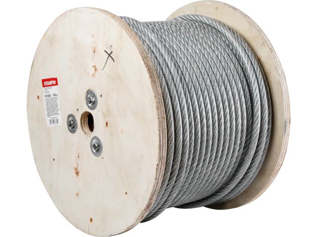 трос стальной в пвх м10(8) din 3055 (бухта 100 м) starfix smp-54490-100 от BTSprom.by