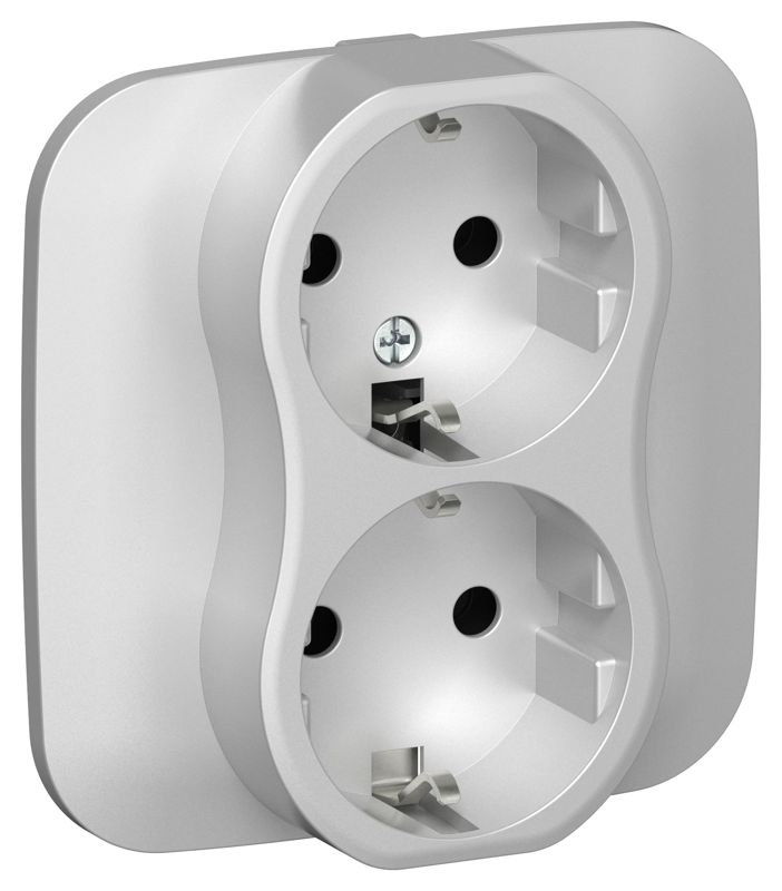 розетка 2-м сп flite рс12-0-а-фла 16а с заземл. без защ. шторок в сборе механизм алюм. iek fi-r21a-16-k47 от BTSprom.by