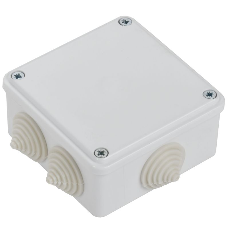  Коробка распаячная ОП КМ 100х100х45 IP44 6 вводов бел. IEK UKO11-100-100-045-K01-44 фото в каталоге от BTSprom.by
