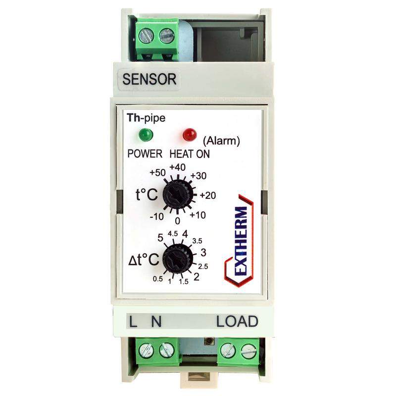 термостат для управления системой электрообогрева на трубопроводах/резервуарах с настраиваемым гистерезисом extherm th-pipe от BTSprom.by