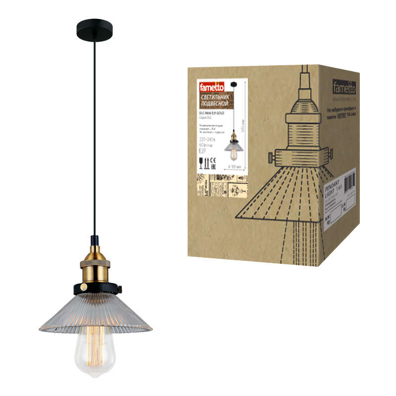светильник декоративный подвесной dlc-v406 e27 gold uniel ul-00001599 от BTSprom.by
