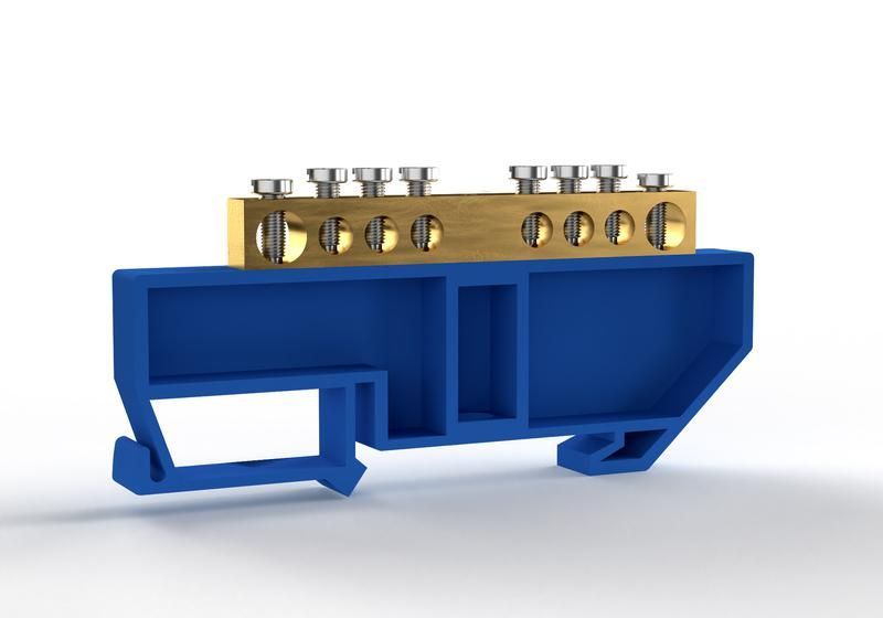шина нулевая на din-изоляторе 6х9мм 8 отвер. латунь tokov electric tke-bcb-69-8-din/n от BTSprom.by