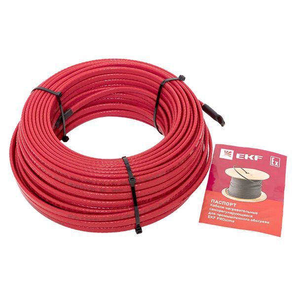  Кабель нагревательный саморег. ESS-30F 30Вт/м фторопласт (уп.50м) EKF ESS-30F-50 фото в каталоге от BTSprom.by